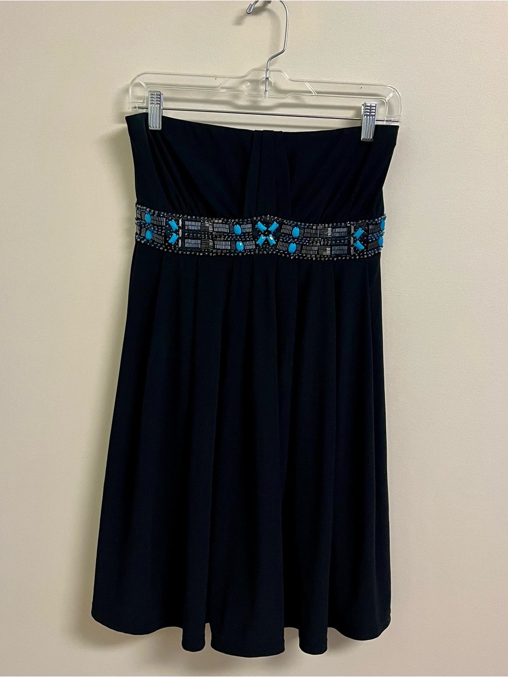 Womens Dress Black Strapless 2 Cocktail Beaded Accent White House Black Market